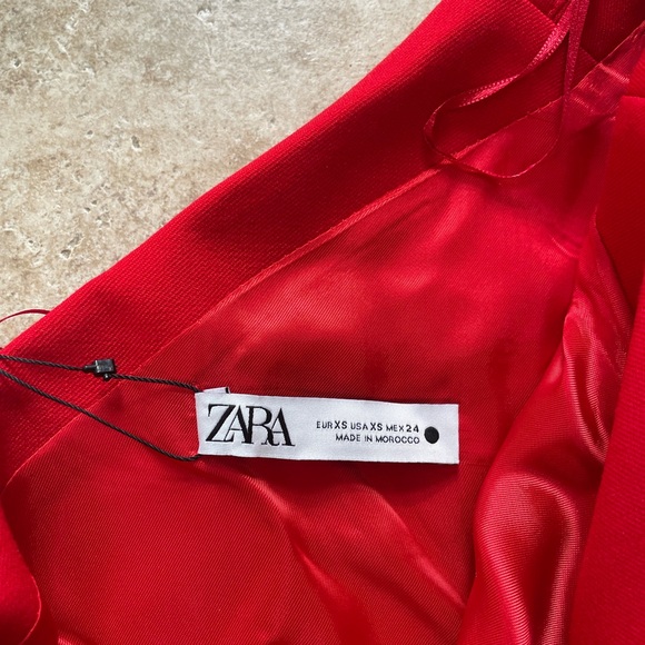 ZARA NWT Elegant Red One-Shoulder blazer Dress - Picture 3 of 6